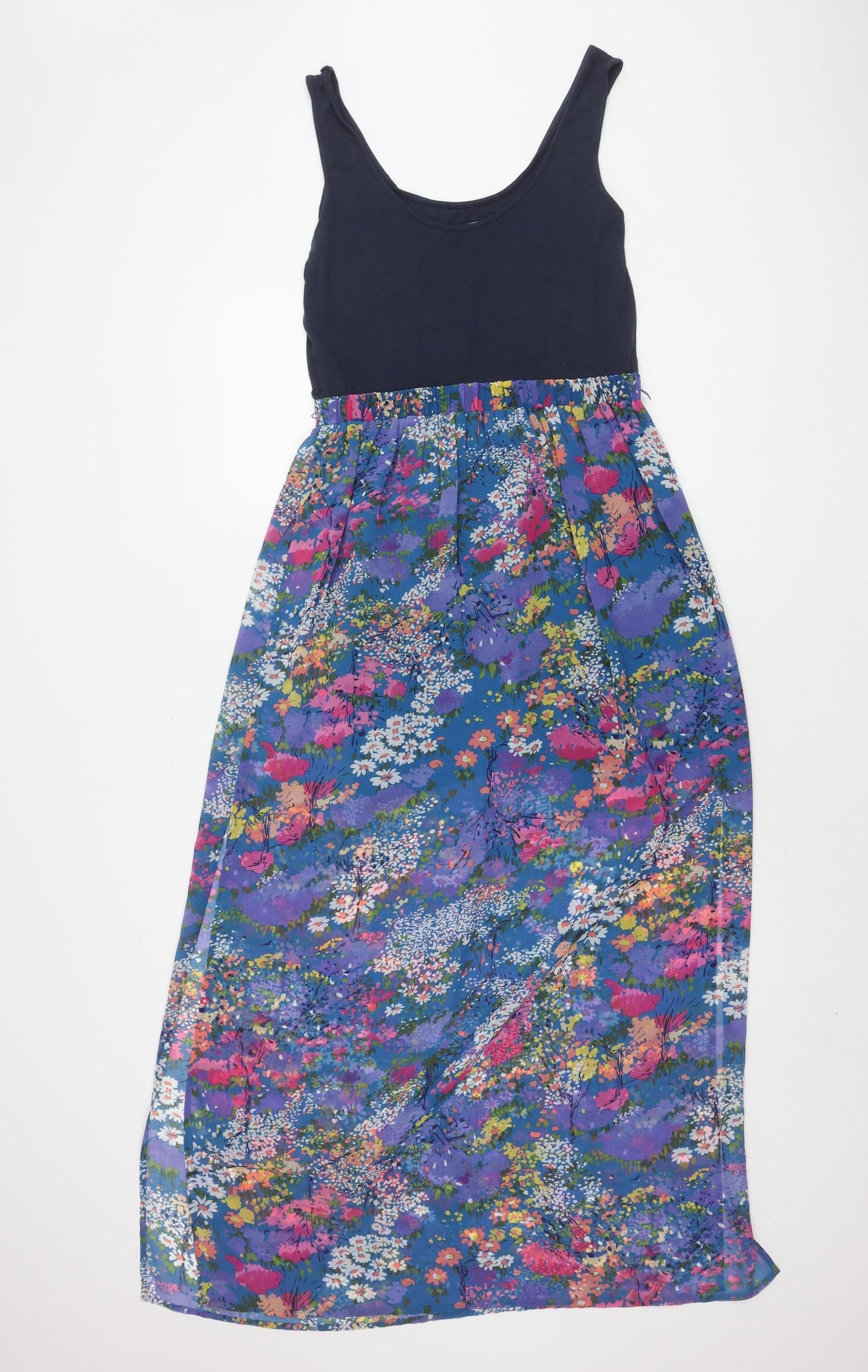 Oasis Women's Multicoloured Floral Midi Dress Size 10