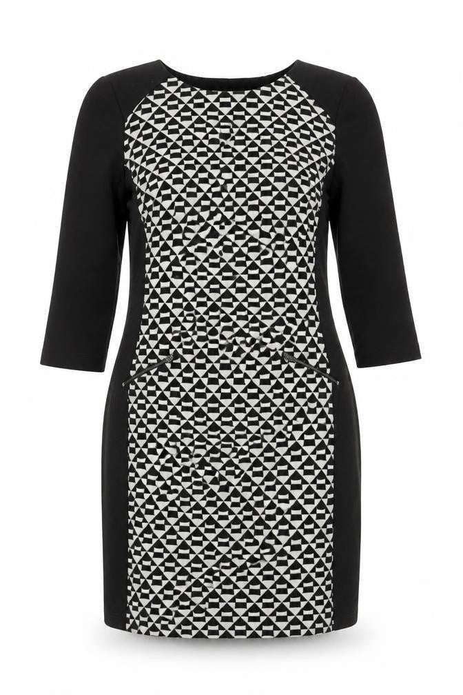 Principles Petite Black Geometric Sheath Dress, Size 12