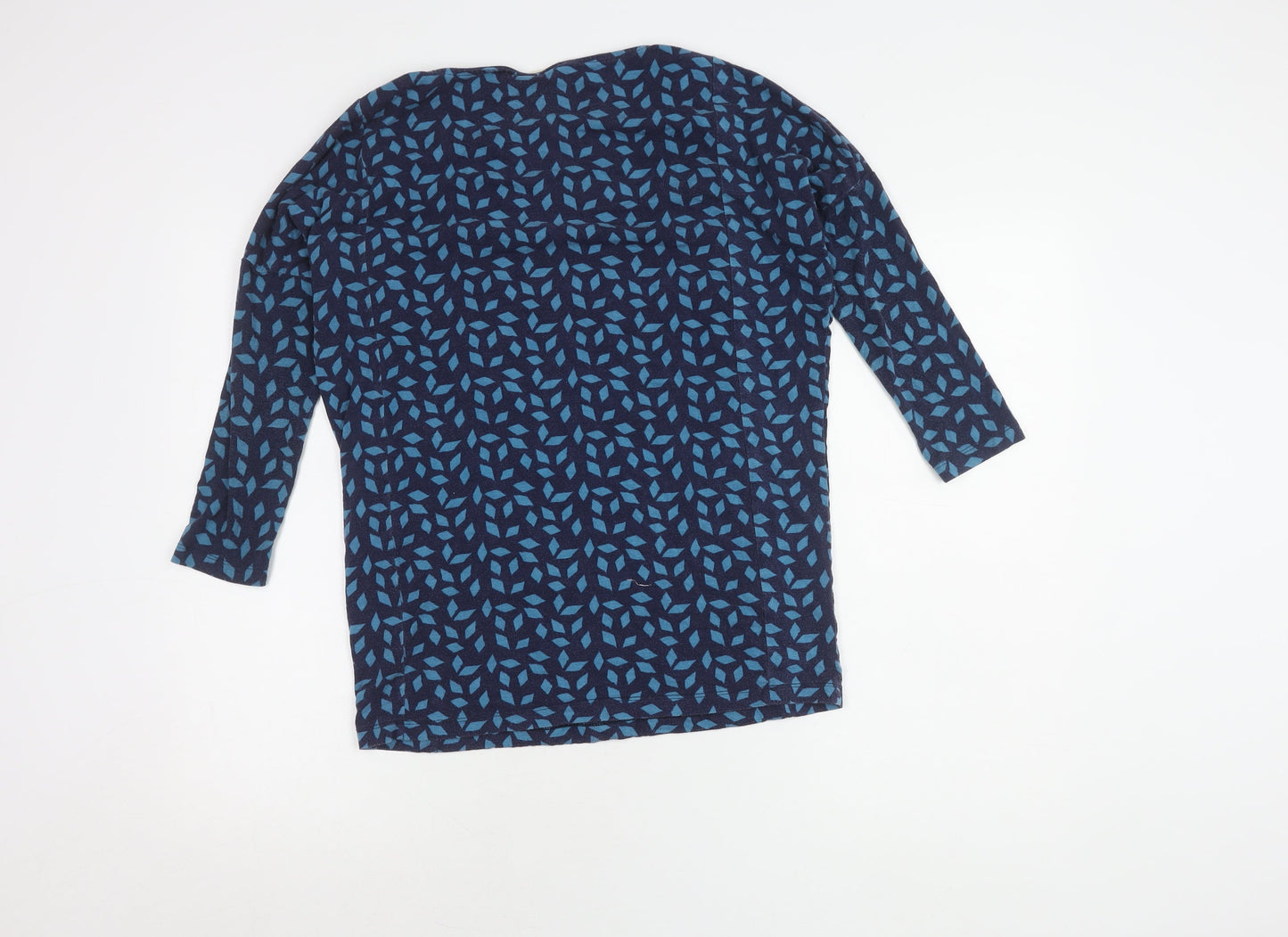 JoJo Maman Bébé Blue Geometric Women's Top, 3/4 Sleeve