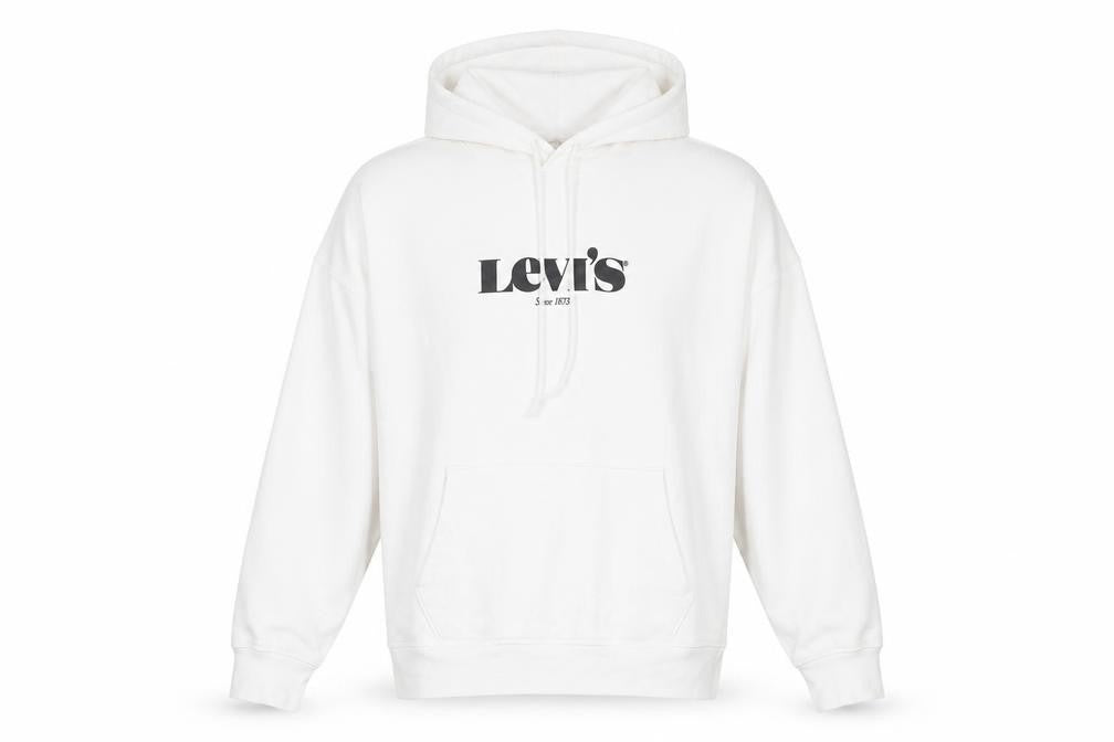 Mens UK M Regular Levi's White Pullover Hoodie
