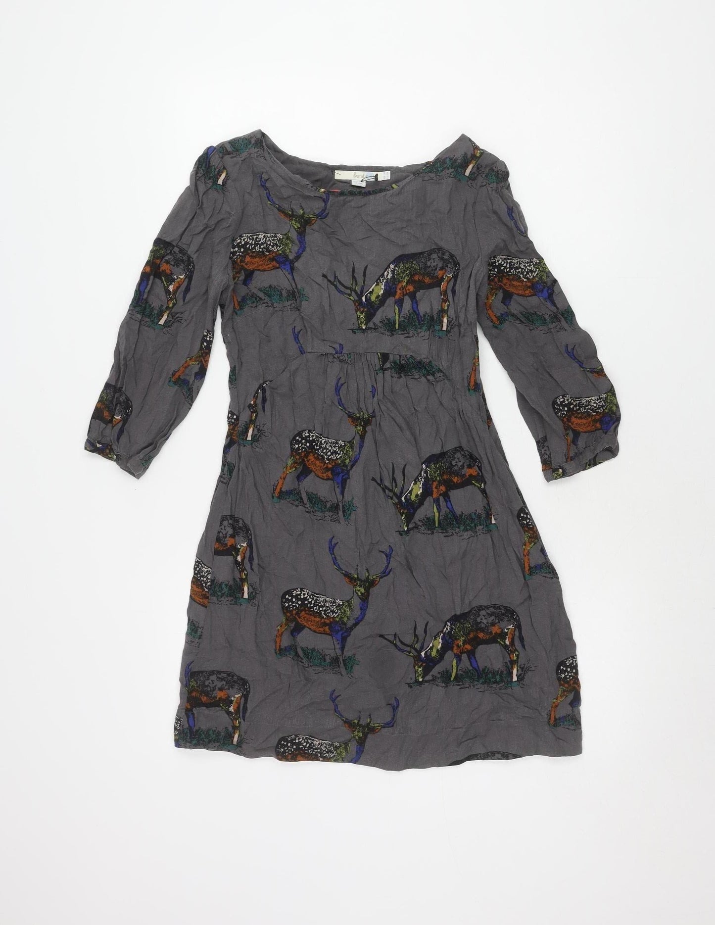 Boden Women's Grey Animal Print Dress, Size 12
