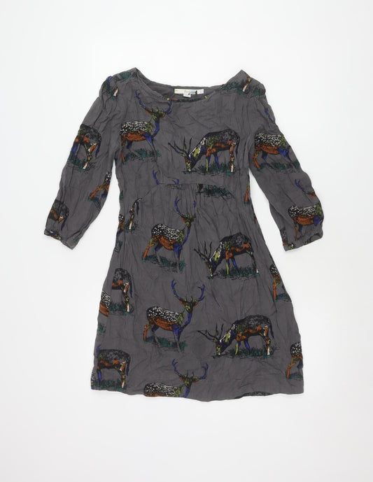 Boden Women's Grey Animal Print Dress, Size 12