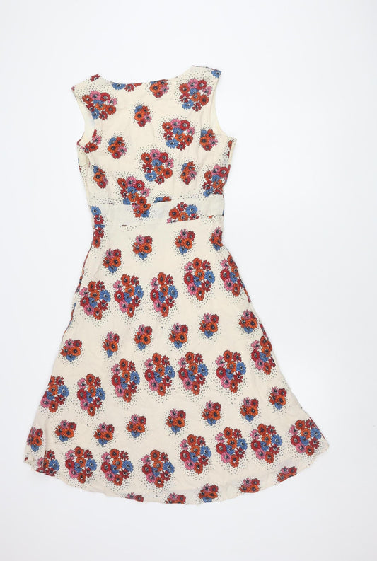 Seasalt Women's A-Line Floral Cotton Dress Multicoloured 10