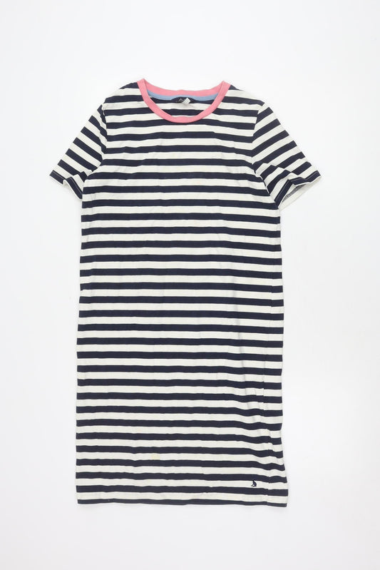 Joules Women's Blue Striped T-Shirt Dress Size 8