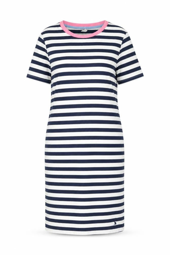 Joules Women's Blue Striped T-Shirt Dress Size 8