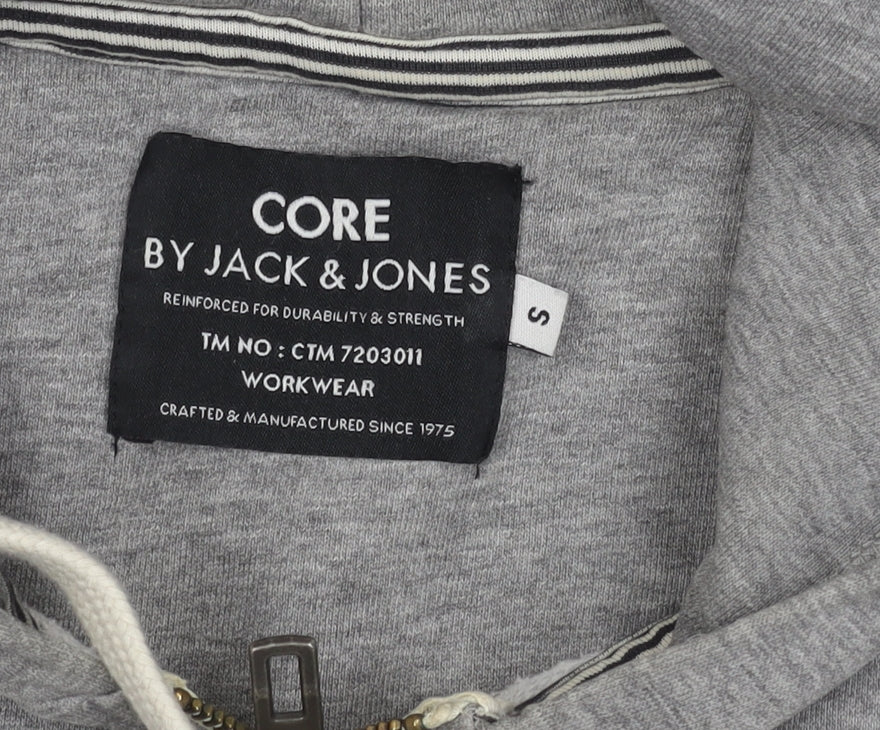 Jack & Jones Men's Grey Hooded Full Zip Jacket S