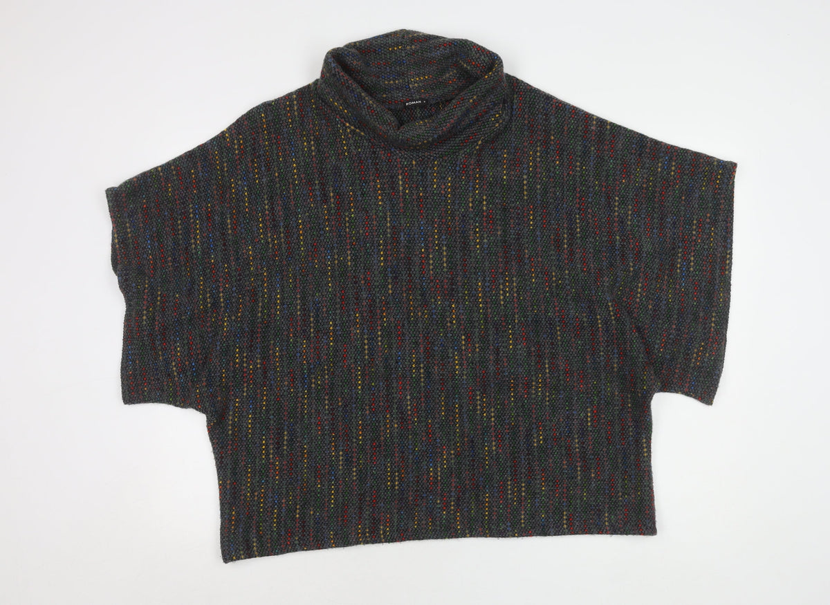 Additional front view of Roman Women's Multicoloured Cowl Neck Knit Jumper M