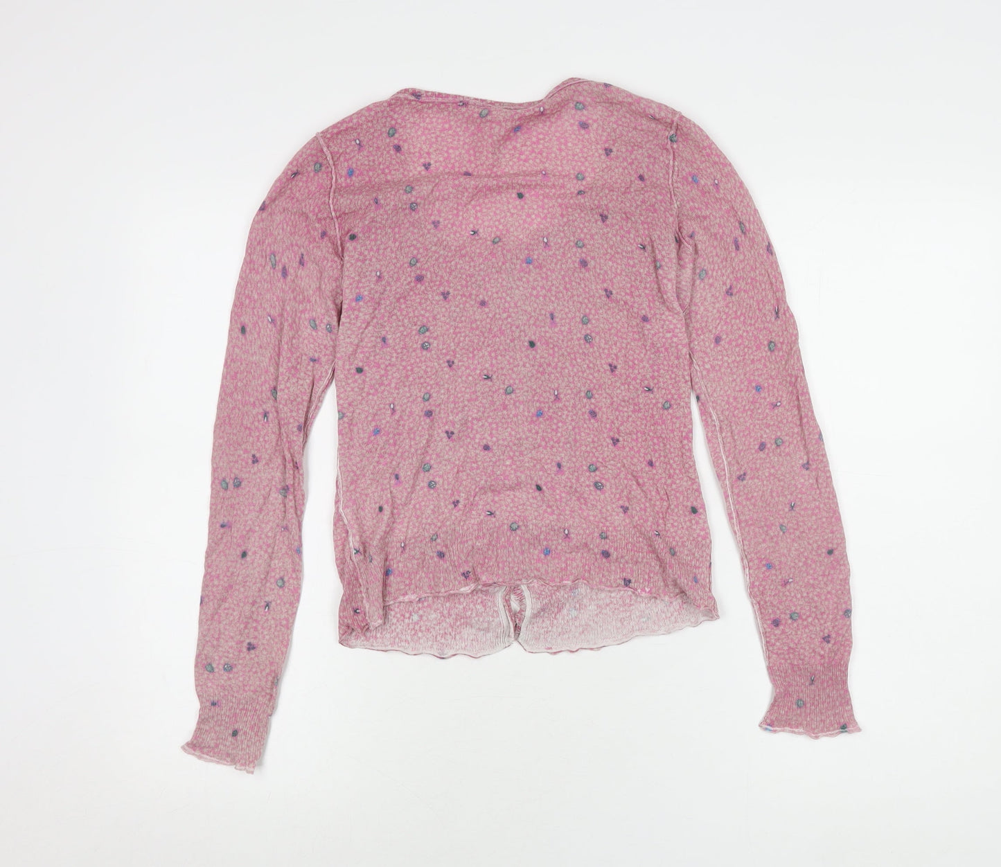 Weird Fish Women's Pink Floral Cardigan Size 10