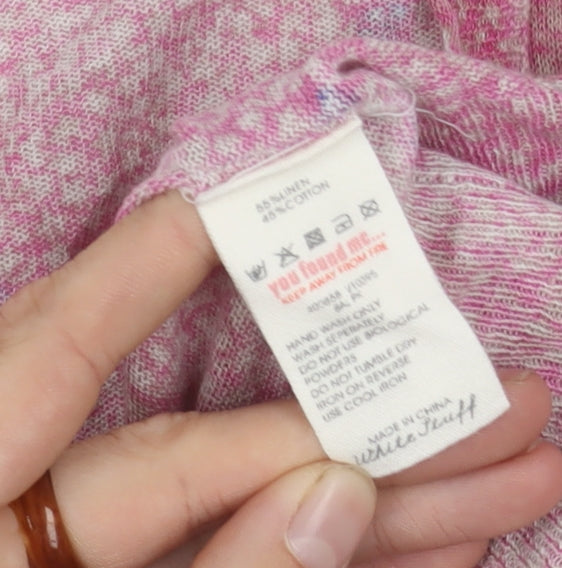 Weird Fish Women's Pink Floral Cardigan Size 10