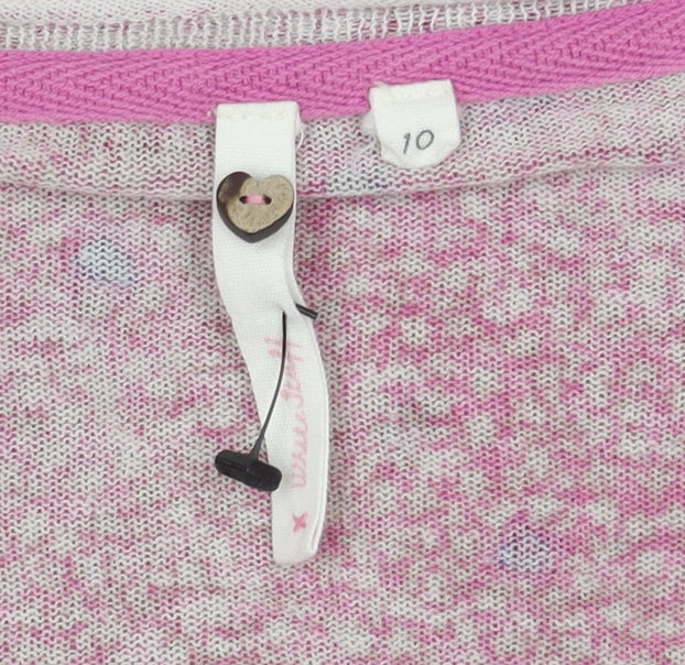 Weird Fish Women's Pink Floral Cardigan Size 10