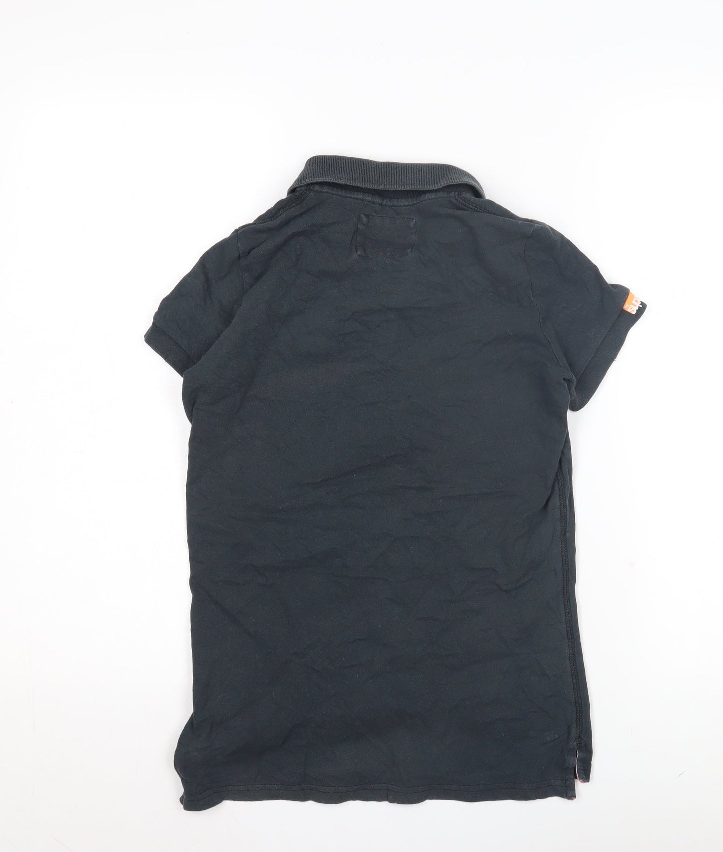 SuperDry Women's Black Polo Shirt Size S Collared Casual