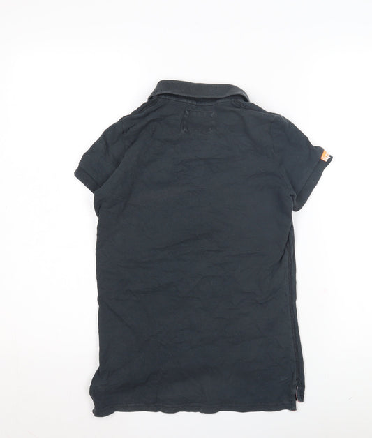 SuperDry Women's Black Polo Shirt Size S Collared Casual