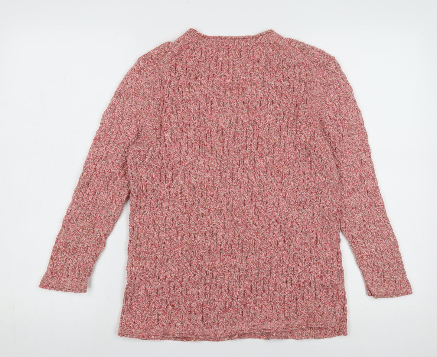 Viyella Women's Pink Cable Knit Pullover Jumper - Size L