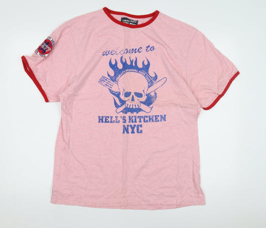 O'Mally's Original Men's Pink Skull T-Shirt, Size L