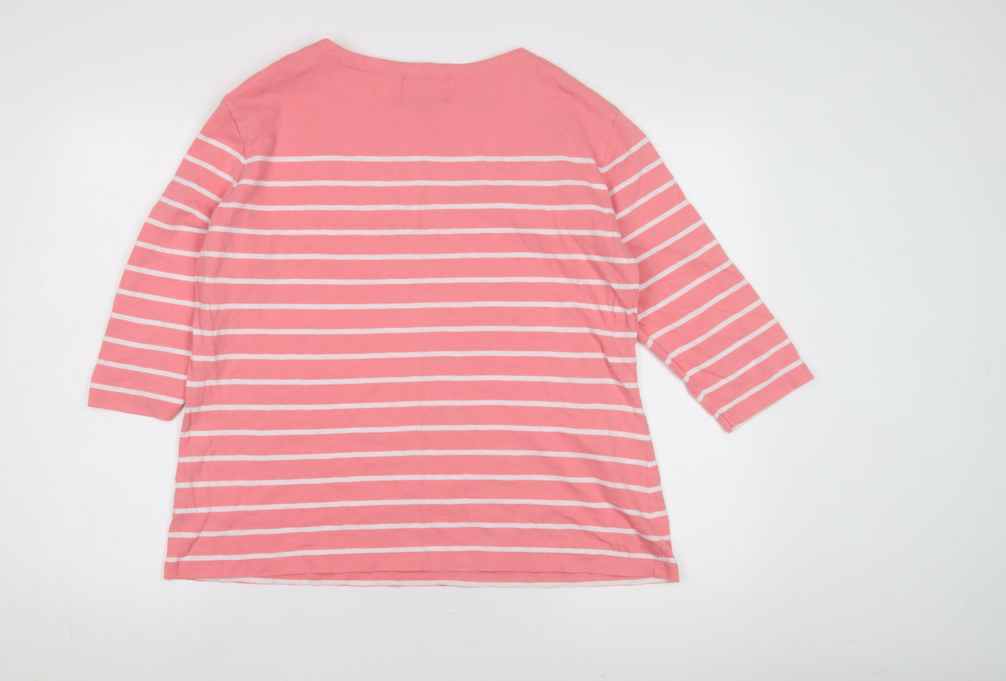 Charles Tyrwhitt Women's Pink Striped T-Shirt, Size 18