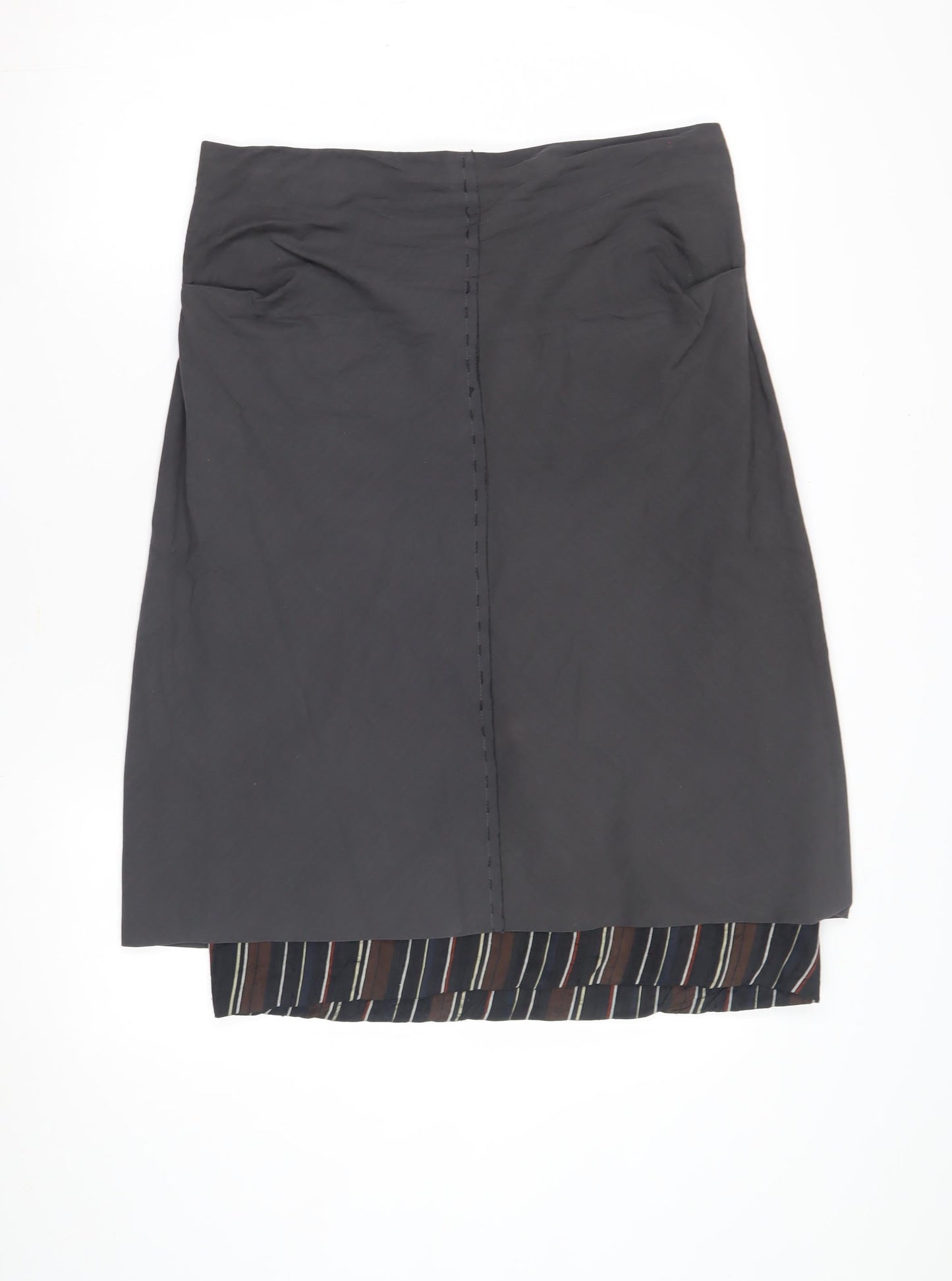 Hood Women's Black Cotton Pencil Skirt XS - Striped Casual