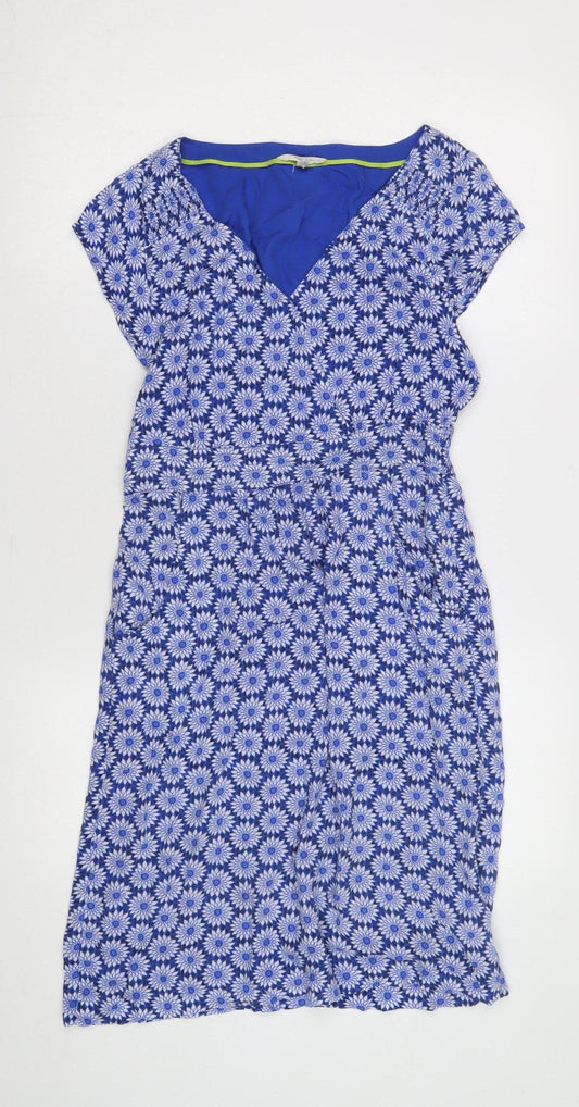 Weird Fish Women's Blue Floral Dress Size 10