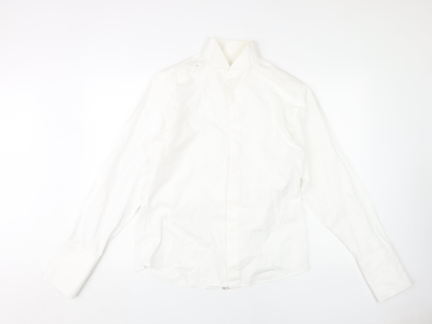 Peador Men's White Cotton Dress Shirt Size 16