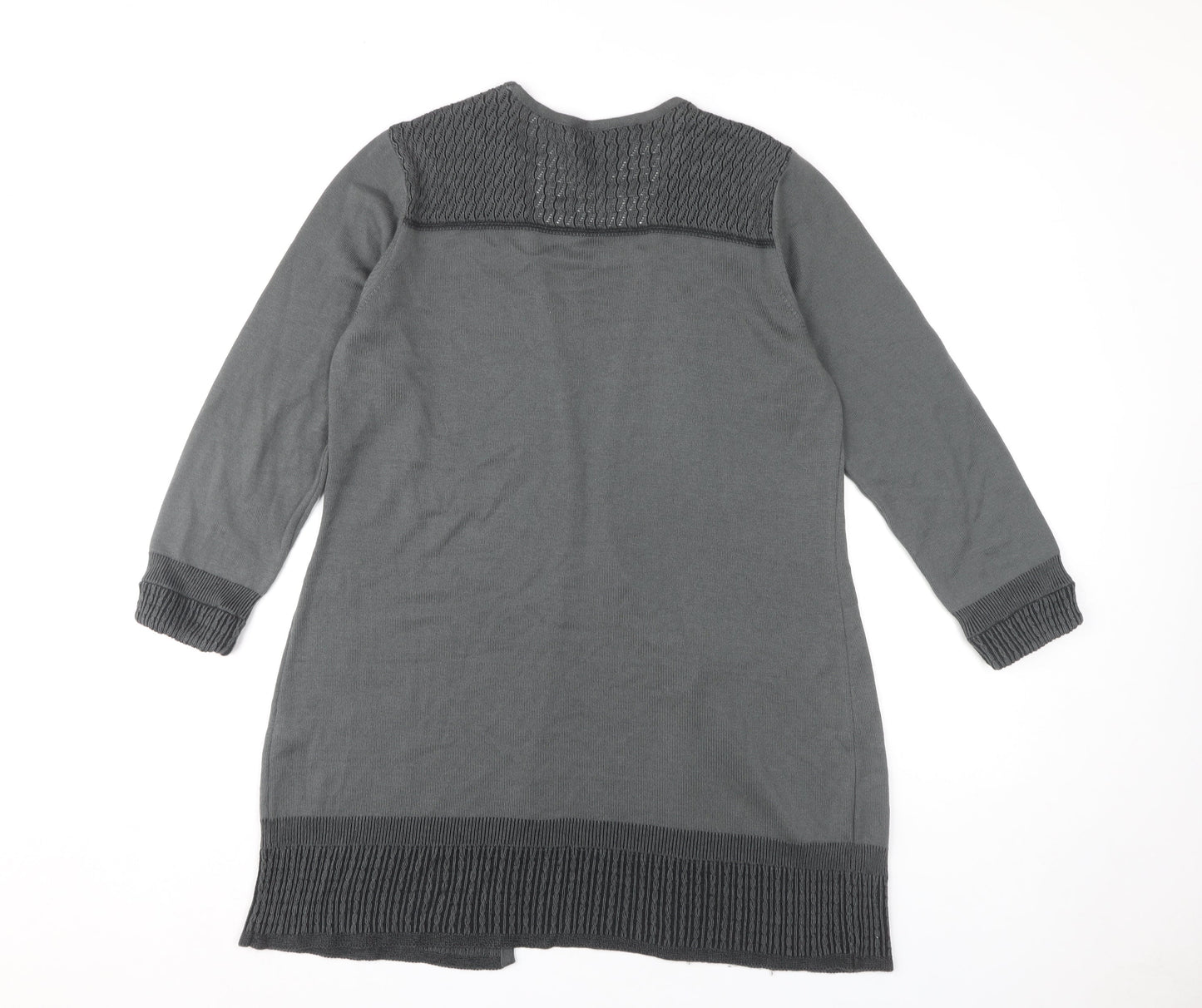Per Una Women's Grey Open Front Cardigan, Size 16, Casual Style