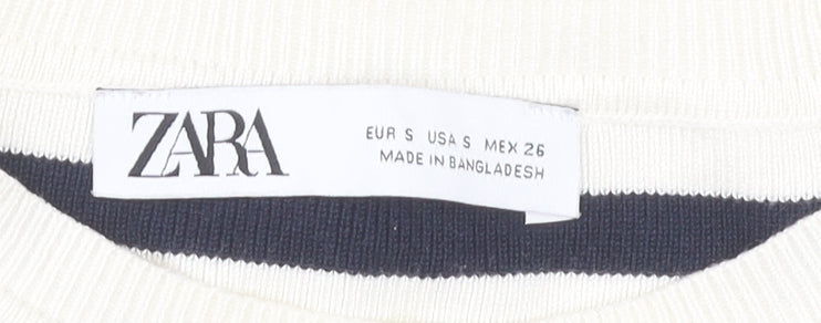 Zara Women's Striped Cropped T-Shirt S