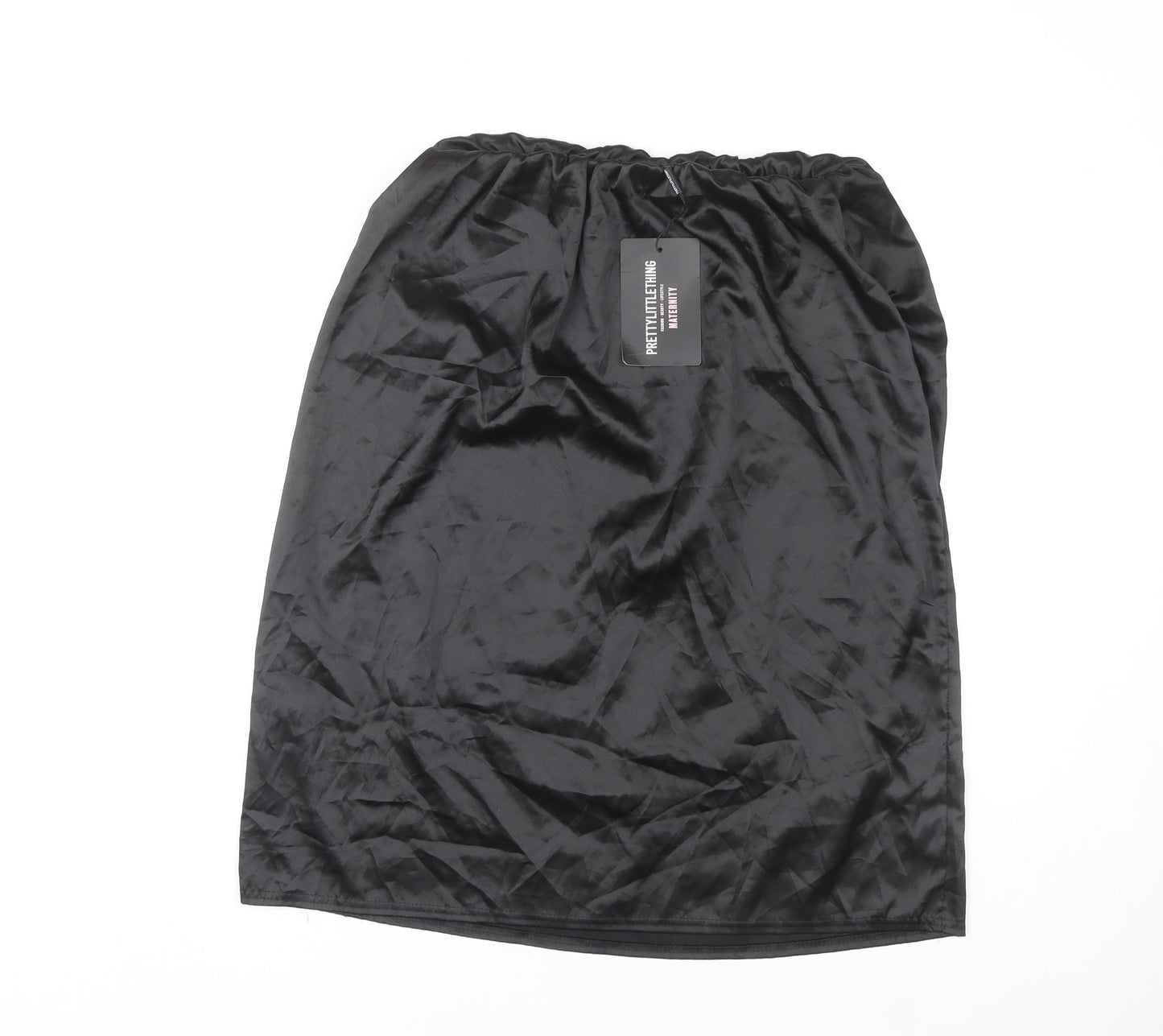 PrettyLittleThing Black Polyester Skirt Women UK 16