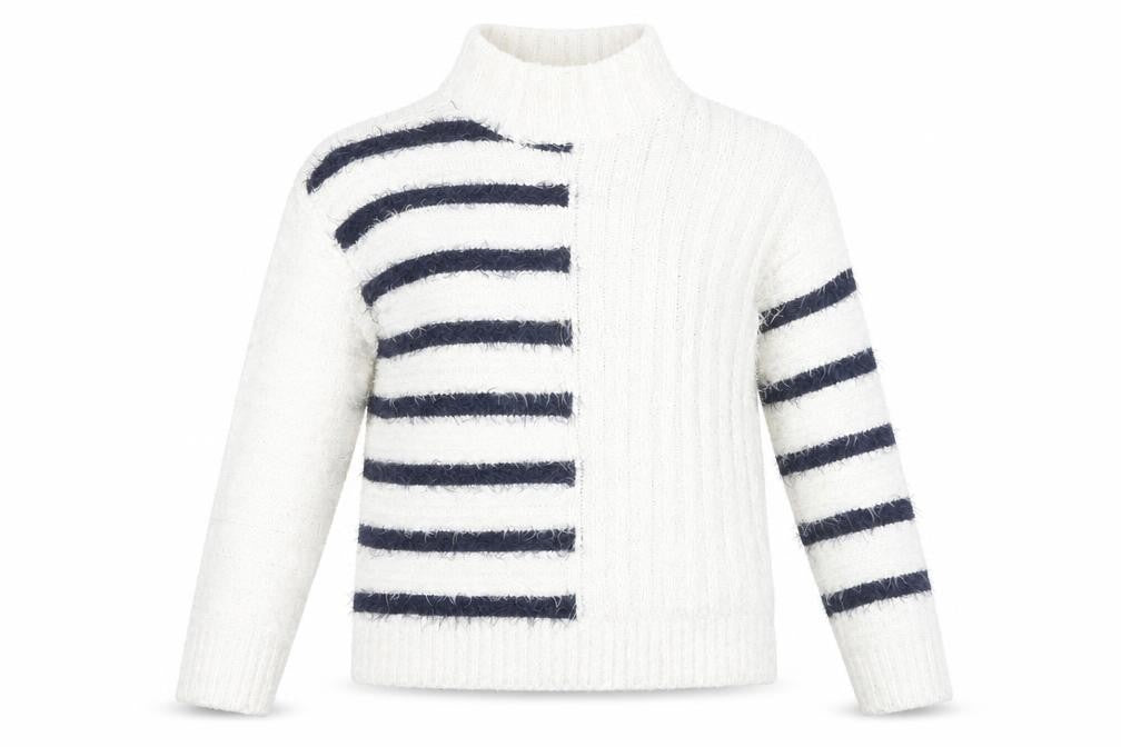 Marks and Spencer Women's White Striped Pullover XS