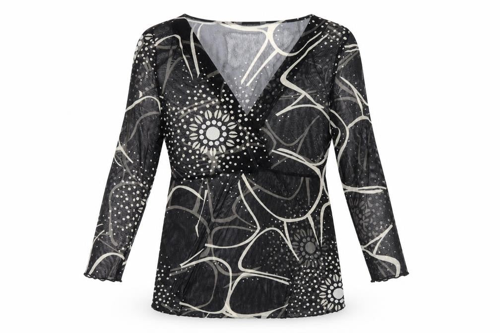 Marks and Spencer Women's Black Geometric Wrap Top