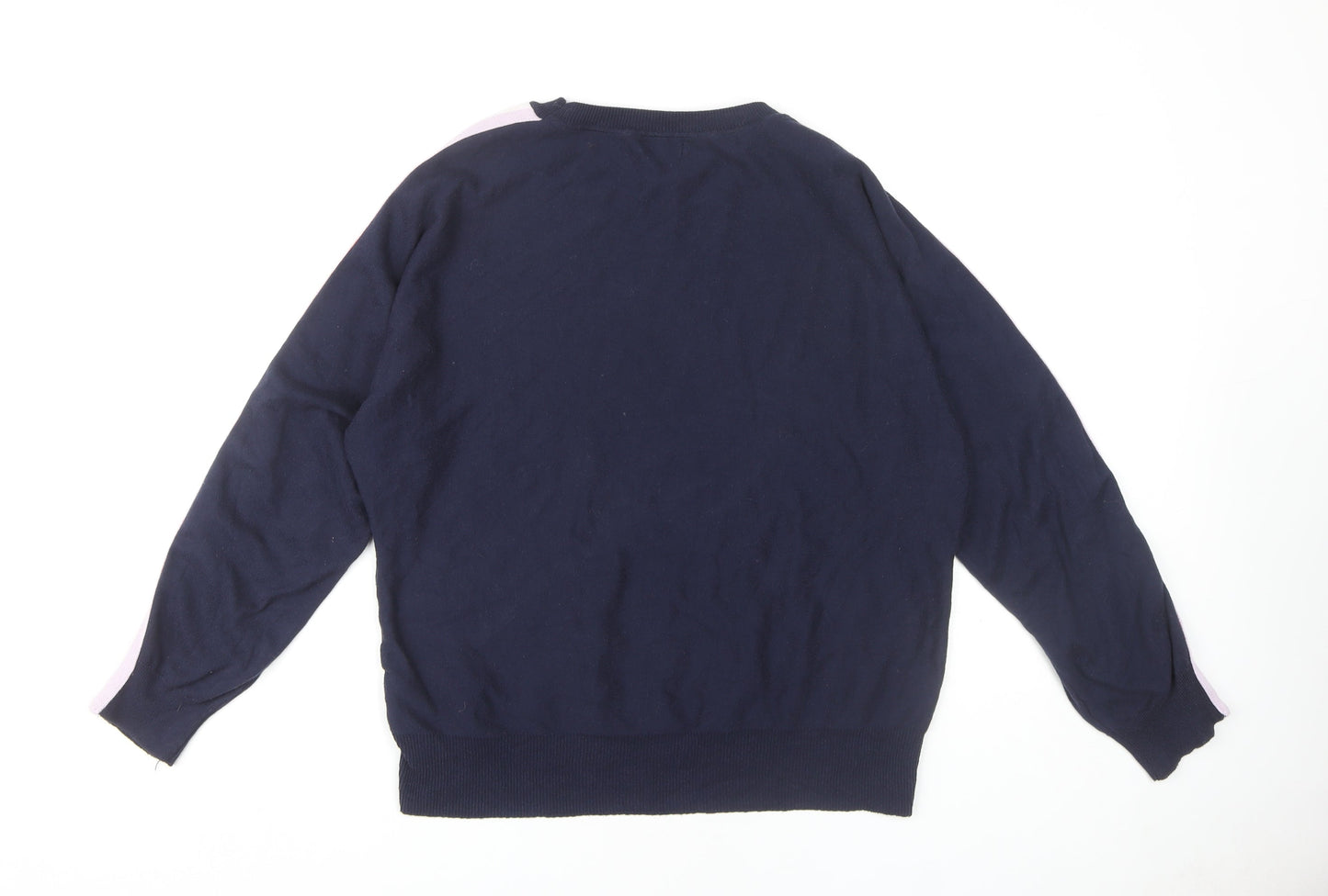 M&Co Women's Blue Crew Neck Jumper Size 14