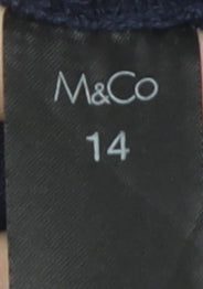 M&Co Women's Blue Crew Neck Jumper Size 14