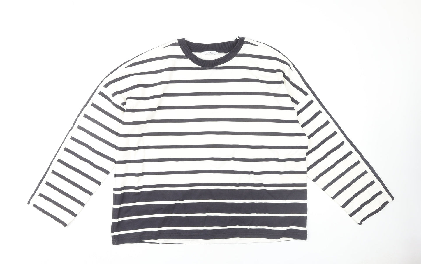 Next Women's White Striped Sweatshirt XL