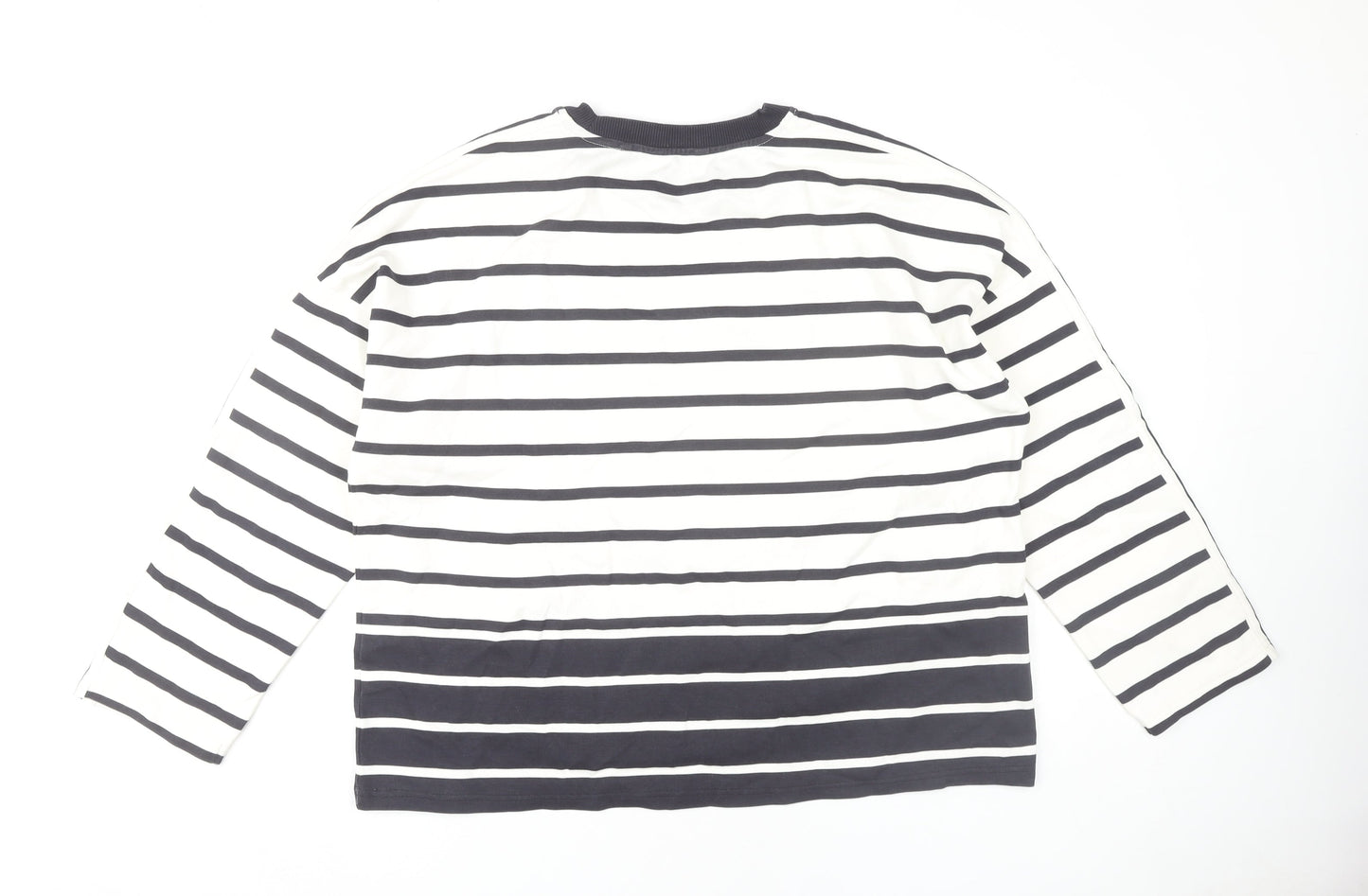 Next Women's White Striped Sweatshirt XL