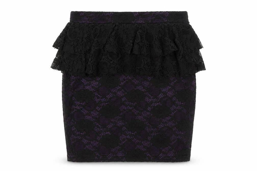PRETTYLITTLETHING Black Lace Layered Party Skirt Size 10 - PrettyLittleThing