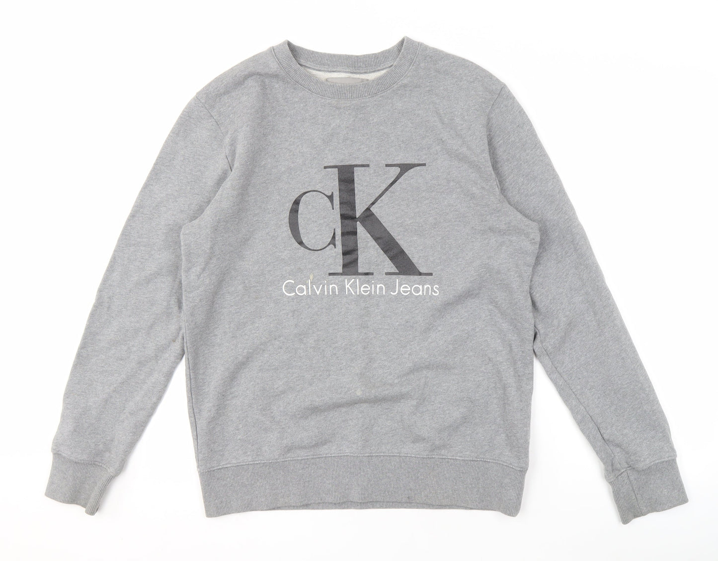 Calvin Klein Men's Grey Sweatshirt M Pullover Logo