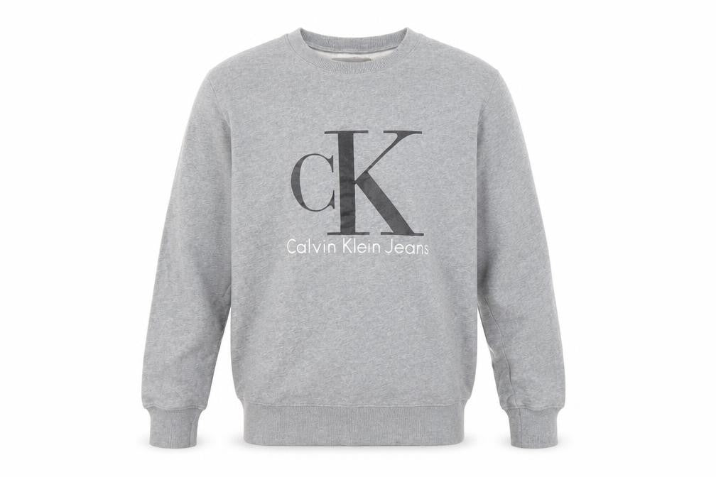 Mens UK M Regular Calvin Klein Grey Pullover Sweatshirt