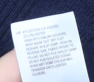 White Stuff Women's Beige Blue Knit Pullover Jumper Size 12