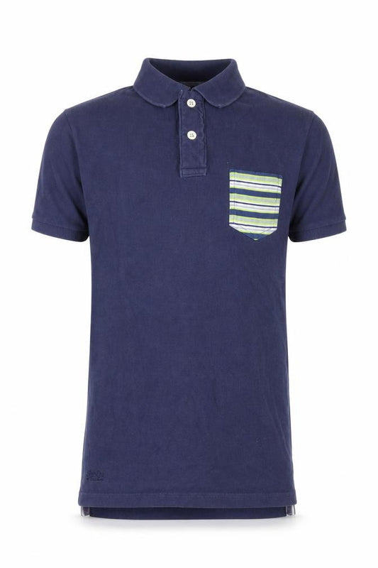 Superdry Men's Navy Cotton Polo Shirt M Pockets