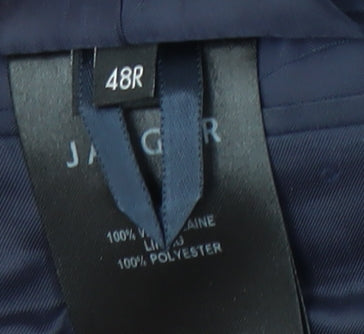 Jaeger Men's Blue Check Suit Jacket 48R Regular Fit