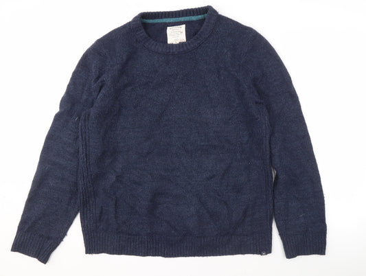 Fat Face Men's Blue Pullover Jumper, L, Crew Neck, Casual Winter Knit