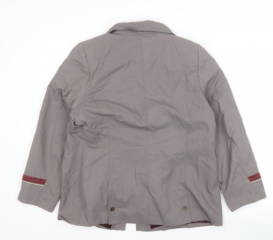 Paul Mauerner Women's Grey Jacket, Size 18, Button Accent