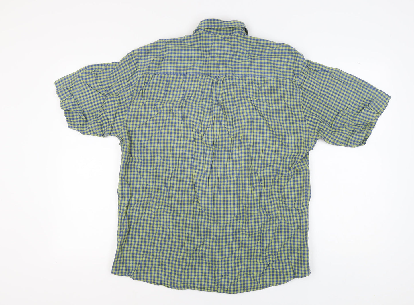 Next Men's M Blue Check Short Sleeve Shirt