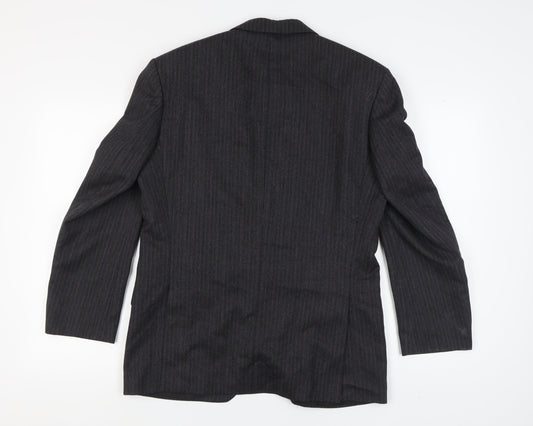 St Michael Men's Grey Striped Blazer 38R