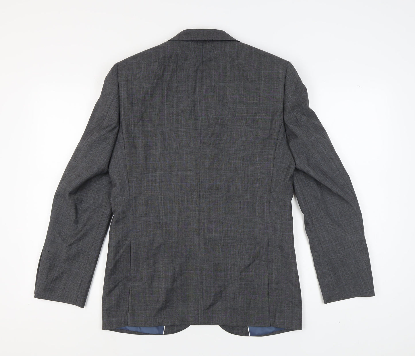 John Lewis Men's Grey Check Blazer, Size 38R, Wool