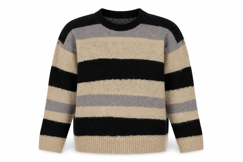 Mennace Womens Striped Chunky Knit Jumper M