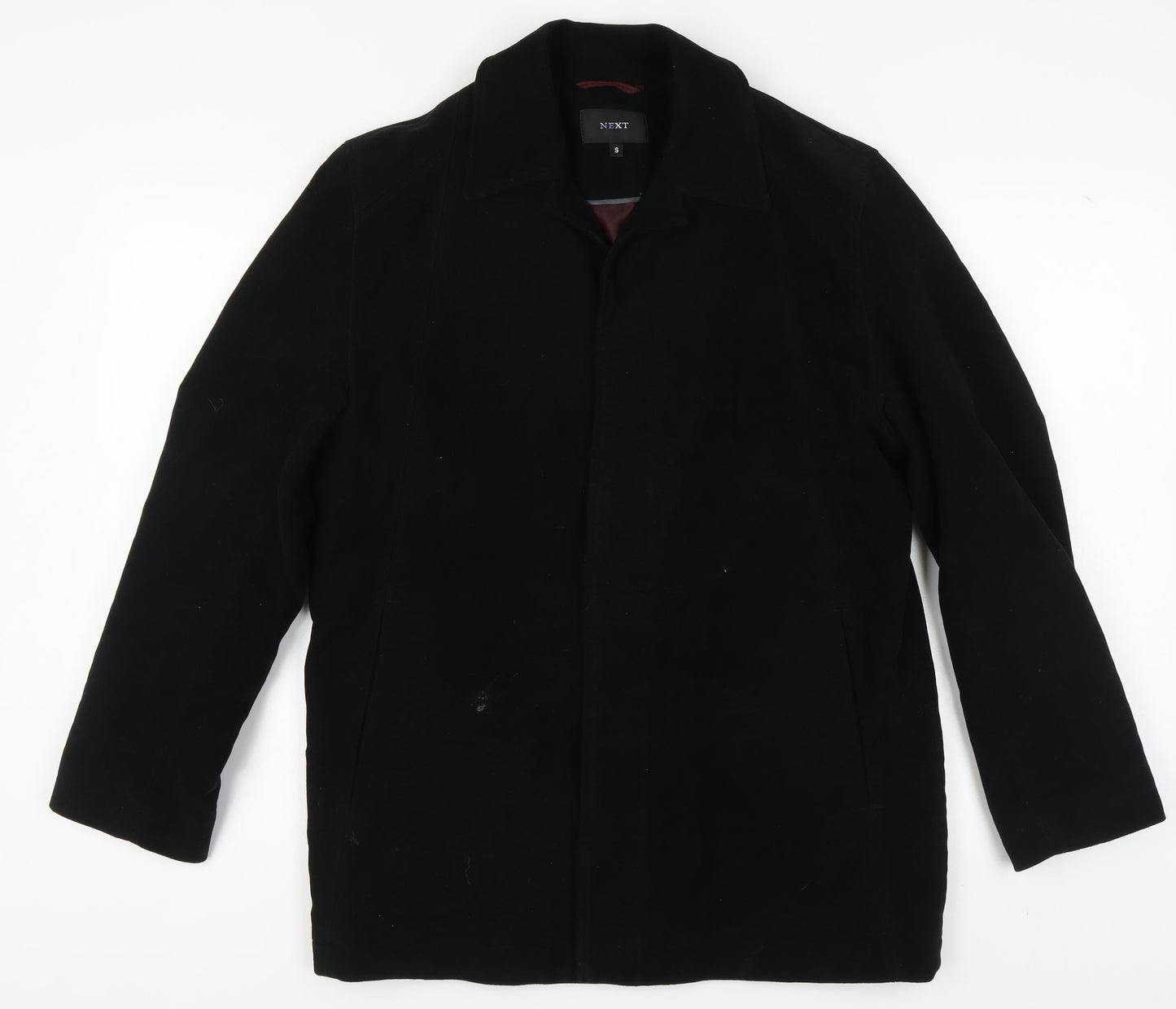 Next Men's Black Cotton Overcoat - Size S