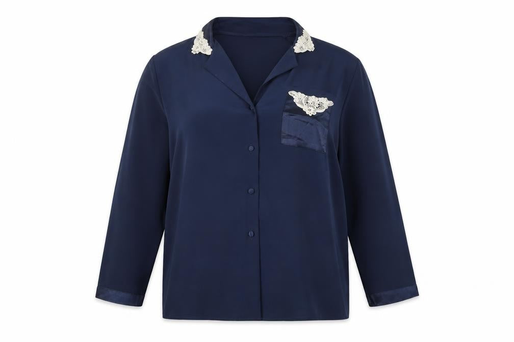 Marks and Spencer Women's Blue Pyjama Top Size 16-18