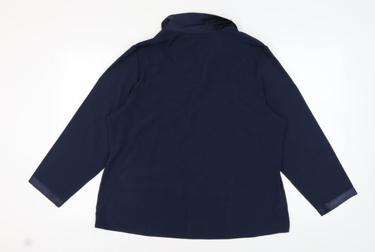 Marks and Spencer Women's Blue Pyjama Top Size 16-18
