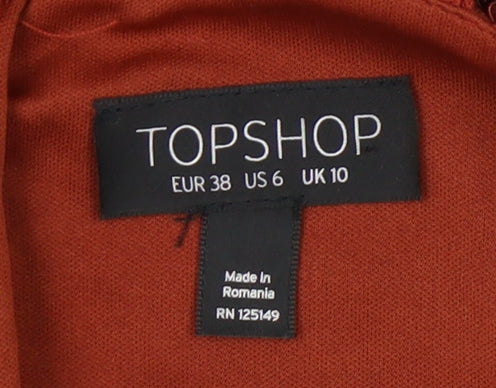 Topshop Women's Red Bodycon Dress Size 10