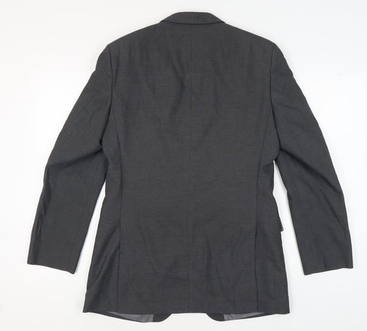 Marks and Spencer Men's Grey Long Blazer, Size 38L