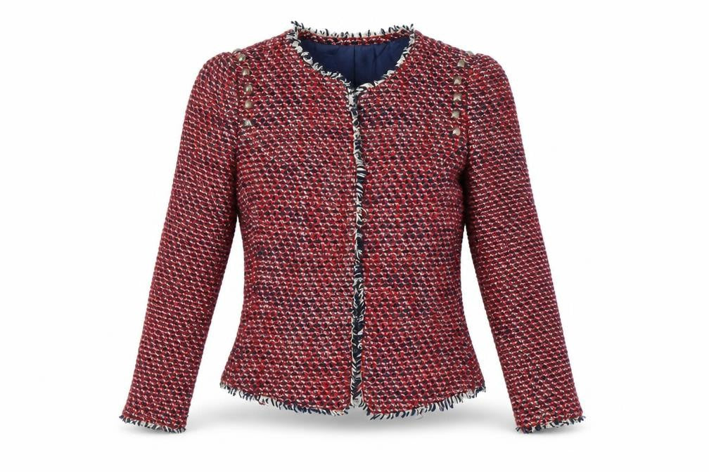 Zara Trafaluc Red Bouclé Blazer Women S