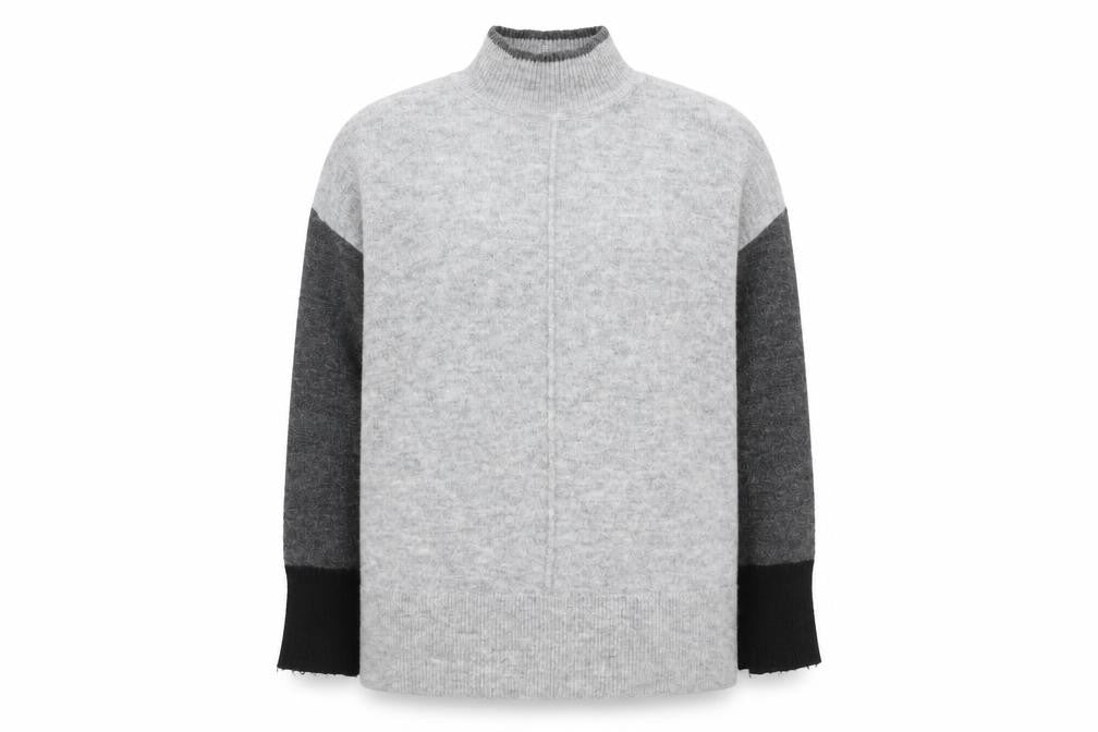 Marks and Spencer Women's Grey Mock Neck Jumper M